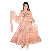 Cotton soft hand work birthday Kids Girl Long Gown Anarkali dress for Girls 1111 K22