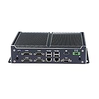 HUNSN Fanless Industrial Computer, IPC, Mini PC, J1900, Windows 11/ Linux Ubuntu, IX08, 4 x Input 4 x Output GPIO, 6 x COM, 2 PIN Phoenix, HDMI, VGA, 2 x LAN, SIM Slot, 8G RAM, 128G SSD, 1TB HDD