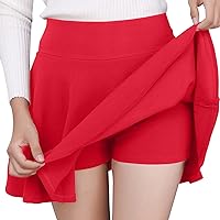 2024 Trendy Solid High Waist A Line Pleated Womens Golf Skirt Mini Tennis Skirt Skorts for Girls Athletic Dress Cute