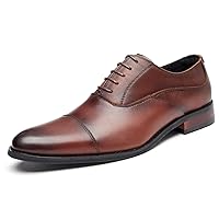 Men's Oxfords Formal Dress Derby Genuine Leather Wingtip Oxfords Shoes Fashion Business Casual Tuxedo Shoes