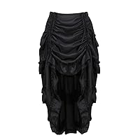 Zhitunemi Women's Steampunk Skirt Ruffle High Low Outfits Gothic Plus Size Pirate Dressing