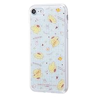 Sanrio IJ-SRP7TP/PN014 iPhone SE (2nd Generation)/iPhone 8/iPhone 7 Hybrid Case Cover, Shockproof, Shock Absorption, TPU Case + Back Panel, Changeable, Lightweight, Pom Pompurin/Gingham Check