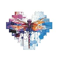 Building Block Puzzle Heart Shaped Building Bricks Set Colorful Abstract Dragonfly Building Brick Block For Adults Block Puzzle Building For Ornament 3d Micro Building Blocks For Creators Of All Ages
