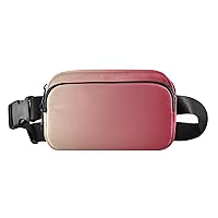 Red Gradient Fanny Pack for Women Men Belt Bag Crossbody Waist Pouch Waterproof Everywhere Purse Fashion Sling Bag for Running Hiking Workout Walking