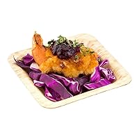 Restaurantware Bamboo Leaf Plate Square Palm Plate - Biodegradable Disposable - 3.6 Inch - Tasting Plate Dessert Plate Appetizer Plate - 100ct Box