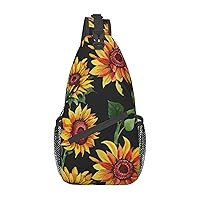 Beautiful Sunflowers Sling Bag Crossbody Backpack Sling Backpack Shoulder Bag For Women Men Cycling Hiking Travel