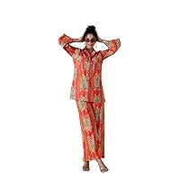 Aashita Creations Women's Ethnic Kurta Set | Cotton Co-Ord Set | Tiger Print Pajama Set | Women Kurti Set with Pant 01