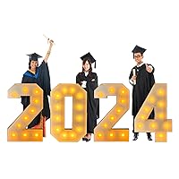 LANGXUN 40inch White 2024 Numbers Kit, Large LED Marquee Light Up Letters for Graduation Party Decorations 2024, Class of 2024 School Grad Party Supplies Indoor/Outdoor Home Door Décor