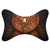 2 Pack Car Neck Pillow Candle Heart Shape Car Headrest Pillow Memory Foam Car Pillow Breathable Removable Cover Universal Headrest Pillow for Travel Car Seat Driving & Home