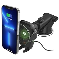 iOttie Auto Sense Qi Wireless Car Charger - Automatic Clamping Dashboard Phone Mount with Wireless Charging for Google Pixel, iPhone, Samsung Galaxy, Huawei, LG, and other Smartphones