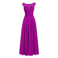 AnnaBride Mother ofThe Bride Dress Beaded Chiffon Formal Wedding Party Gown Prom Dresses Orchid US 16W