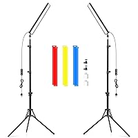 2 Pack Led Video Light Wand Stick, Obeamiu 5600K Led Photography Lighting Wand Kit with 63'' Tripod Stand/Color Filters, Studio Photo Lights for Video Recording/Streaming/Portrait/Vlog/Makeup/Podcast