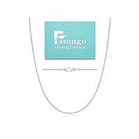 Fasongo Real 18K Gold Over 925 Sterling Silver Chain Necklace for Women Girls, 1mm Box Chain Thin & Shiny Women's Chain Necklace 14/16/18/20/22/24/26inch