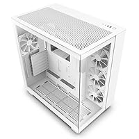 H9 Flow Dual-Chamber ATX Mid-Tower PC Gaming Case – High-Airflow Perforated Top Panel – Tempered Glass Front & Side Panels – 360mm Radiator Support – Cable Management – White