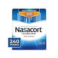 Nasacort 24HR Allergy Nasal Spray for Adults, Non-drowsy & Alcohol Free, 240 Sprays, 0.57 fl.oz. 2Ct