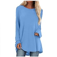 FYUAHI Women's Fashion Casual Long Sleeve Halloween Print Round Neck Pullover Top Blouse Loose Fit Tunic