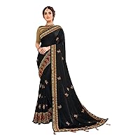 Wedding Ceremony Traditional Wear Indian Women Silk Saree Blouse Fancy Sari Cocktail Party Hit Design 1102