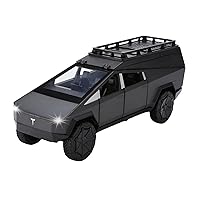 Toy Trucks for Boys Cybertruck Camper Van Model 1:24 Diecast Metal Pickup Truck RV Motorhome Toys for Boys Age 3-8 with Light and Sound Pull Back Toy Cars Gift for Kids (Gray)