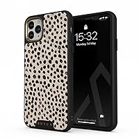 BURGA Phone Case Compatible with iPhone 11 PRO MAX - Black Polka Dots Pattern - Cute But Tough with CloudGuard 2-in-1 Defense System - Luxury iPhone 11 PRO MAX Protective Scratch-Resistant Hard Case