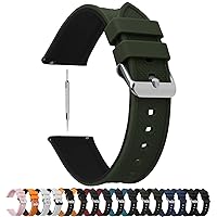 Fullmosa Rubber Watch Bands 18mm 19mm 20mm 22mm 24mm, Quick Release Silicone Watch Band for Men Women