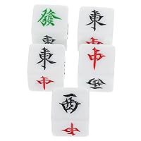 5pcs 22mm Mahjong Dice Accessories Party Dices Mahjong Accessories Dice Layouts Party Accessories Board Game Dice Wind Direction Dices Chinese Mahjong Dice Toys Acrylic D6 Decorate