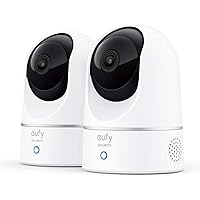 eufy Security Indoor Cam E220 2-Cam Kit, 2K Security Indoor Camera Pan & Tilt, Plug-in Camera with Wi-Fi, Human & Pet AI, Voice Assistant Compatibility, Motion Tracking, Homebase 3 Compatible