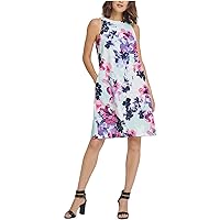 DKNY Womens Floral Trapeze Dress, Green, 10