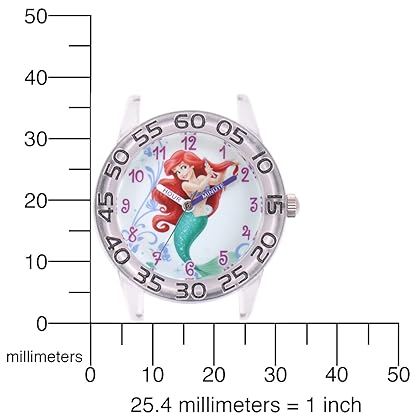 Disney Princess Kids' Plastic Time Teacher Analog Quartz Nylon Strap Watch