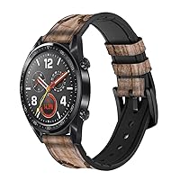 CA0239 Goat Wood Graphic Printed Leather Smart Watch Band Strap for Wristwatch Smartwatch Smart Watch Size (18mm)