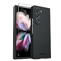 Thinborne Samsung Galaxy Z Fold 5 Case, [Made of 600D Aramid Fiber] [Slim Minimalist Style with Carbon Fiber Textures] Black