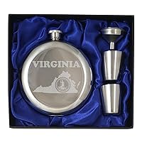 Virginia 10 oz Flask Gift Set: Perfect for Liquor Enthusiasts & Proud Virginians
