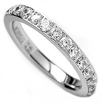 3MM Ladies Titanium Eternity Engagement Band, Wedding Ring with Pave Set Cubic Zirconia Size 4 to 9