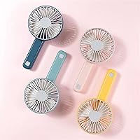 Small Fan Hand-held L-Style Folding B-Type Fan Rechargeable Student Dormitory Small Electric Fan Mute-Spray Blue Colorful Light