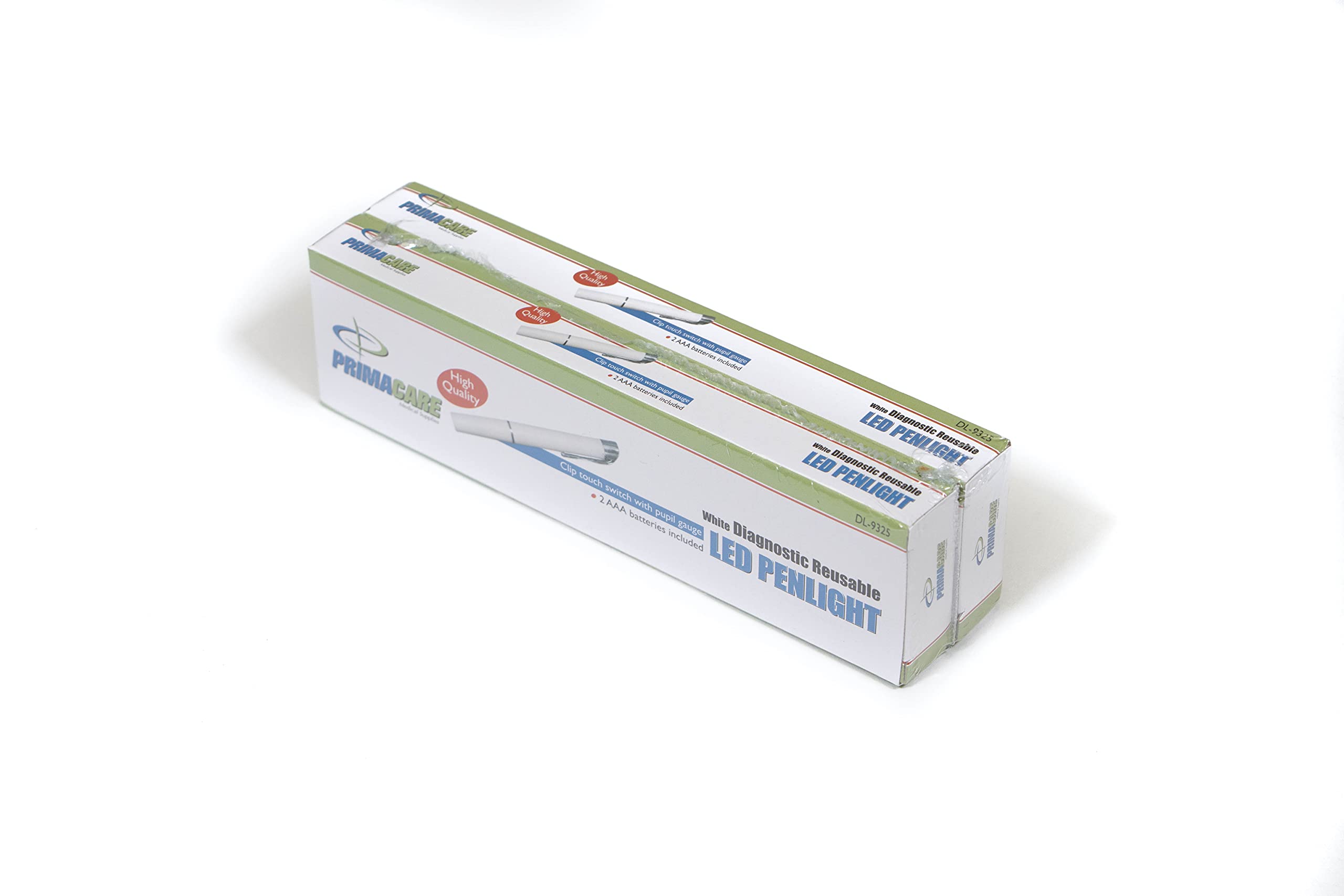 Primacare DL-9325-2 Pack of 2 LED Diagnostic Penlight with Imprinted Pupil Gauge, Reusable and Lightweight Medical Pen Light for Nurse, Student, Doctors EMT, Batteries Included, White