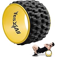 Yes4All Deep Tissue Massage Back Roller Foam, Yoga Roller Wheel, Back Cracking Device, Ideal for Yoga, Balance and Stretcher