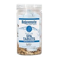 Rejuvenate Spa Foot Bath Pedicure Spa Tablets, Organic Foot Soak Tablets for Softening Skin & Replenishing Moisture, Ocean Breeze, 40-Count