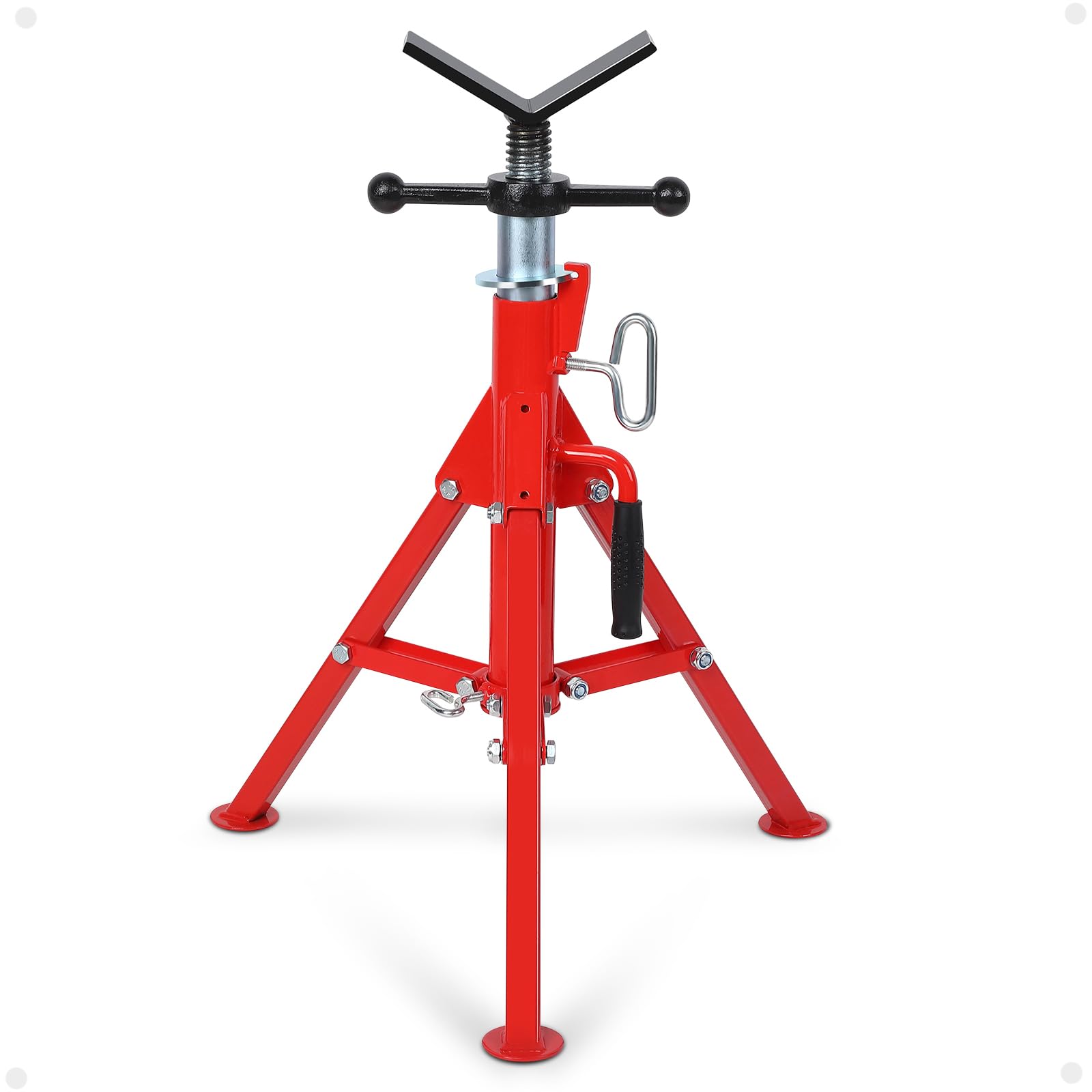 GARVEE V Head Pipe Stand with Adjustable Height 28-52 Inch, Foldable & Portable Pipe Jack Stand with 2500 LB Capacity, 1/2 to 12 Inch Pipe Supporting for Pipefitters，Welding and Pipe Threading