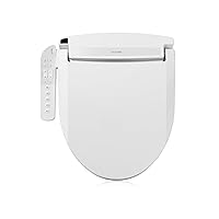 Brondell Swash Electronic Bidet Toilet Seat LE89, Fits Round Toilets, White – Side Arm Control, Warm Air Dryer, Strong Wash Mode, Stainless-Steel Nozzle, Nightlight and Easy Installation