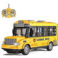 RC School Bus - Remote Control Car Vehicles, 2.4G Opening Doors City Bus Toy Classic Baby Bus, Remote Control Car with LED Lights School Bus Toy, Gift for Children Kids Boys Girls Age 3-6