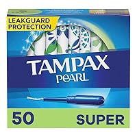Pearl Tampons Super Absorbency, With Leakguard Braid, Unscented, 50 Count