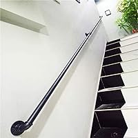 Handrail Metal Industrial round Stair Railings Corner Safety Non-Slip Elderly Stairs Corridor Promenade Support Bar Indoor Outdoor Multipurpose Handrails with Fixed Disk Easy to Install Less Pro