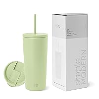 Simple Modern Insulated Tumbler with Lid and Straw | Iced Coffee Cup Reusable Stainless Steel Water Bottle Travel Mug | Gifts for Women Men Her Him | Classic Collection | 20oz | Sandy Seas