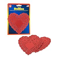 Hygloss Products Heart Paper Doilies – 4 Inch Red Lace Doily for Decorations, Crafts, Parties, 100 Pack