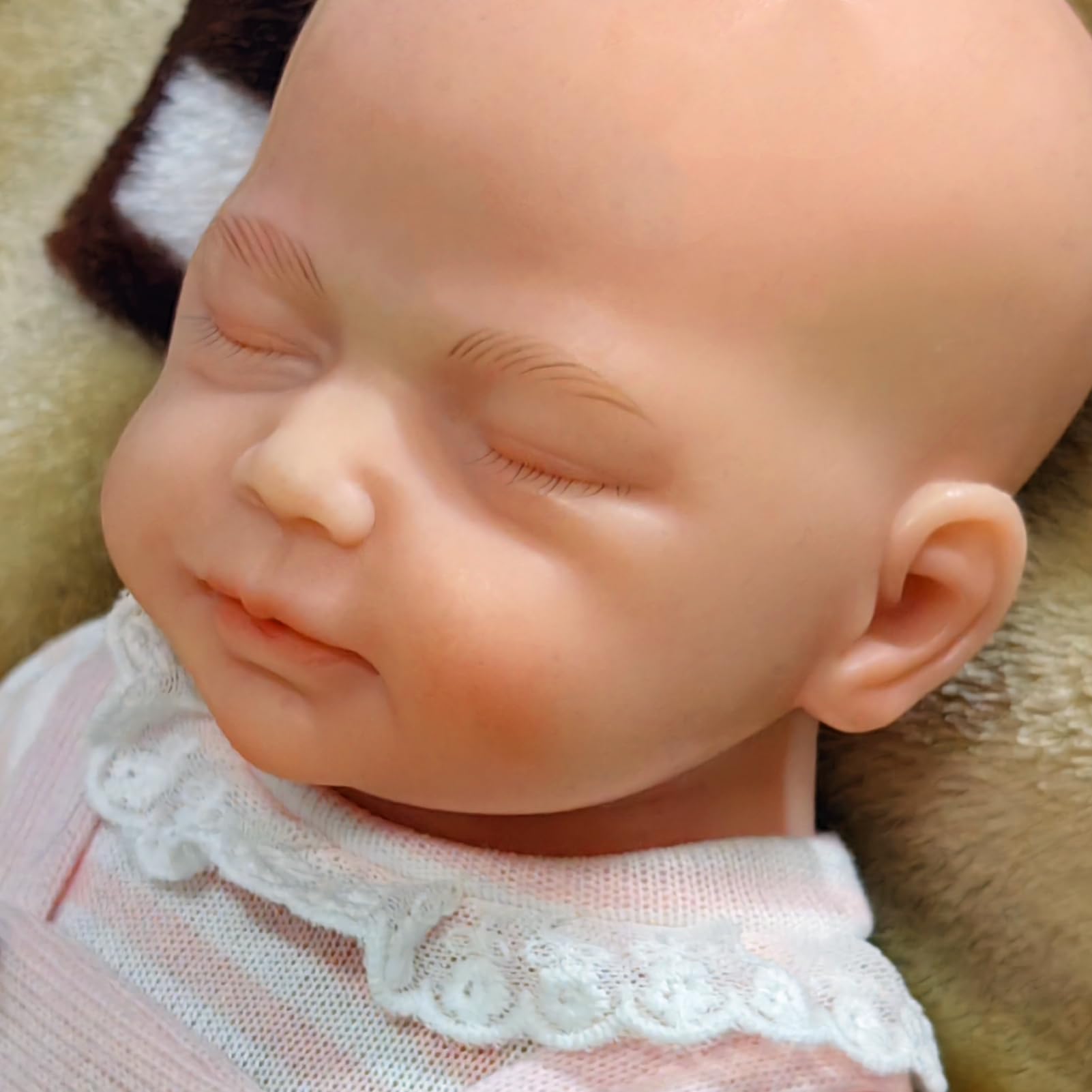 AISITE Reborn Baby Dolls Girl - 18 Inch Full Silicone Baby Girl Eyes Closed, Christmas&Birthday Gifts, Suitable for 3+