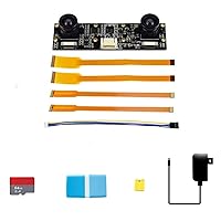 Jetson Nano Development Pack Type D Compatible with Evaluating Depth Vision/Stereo Vision Bundle with IMX219-83 Stereo Camera 64GB TF Card Accessories Without Jetson Nano Developer