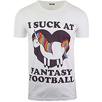 ShirtBANC I Suck at Fantasy Football Mens Shirt Rainbow Unicorn Football 2029