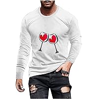 I Love You Letter Print Muscle Shirts Mens Classic Casual Long Sleeve T-Shirt Trendy Basic Athletic Pullover Tops