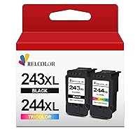 Compatible Ink Cartridge Replacement for Canon 243 244 PG-243XL CL-244XL PG243 CL244 (Black and Color, 2-Pack) Fit for MX490 MX492 MG2522 MG2922 TR4520 TR4522 TS3322 TS3122 TS202 Printer