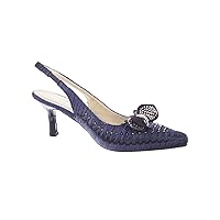 SIMPLY COUTURE Women's Low Heel Closed Toe Slingback Pumps Bowknot Comfortable Dress Shoes