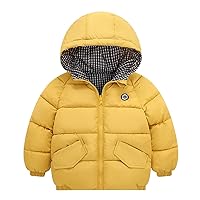 Wool Trench Coat for Boys Toddler Kids Baby Boys Girls Winter Warm Jacket Outerwear Plaid Coats (Yellow, 12-18 Months)